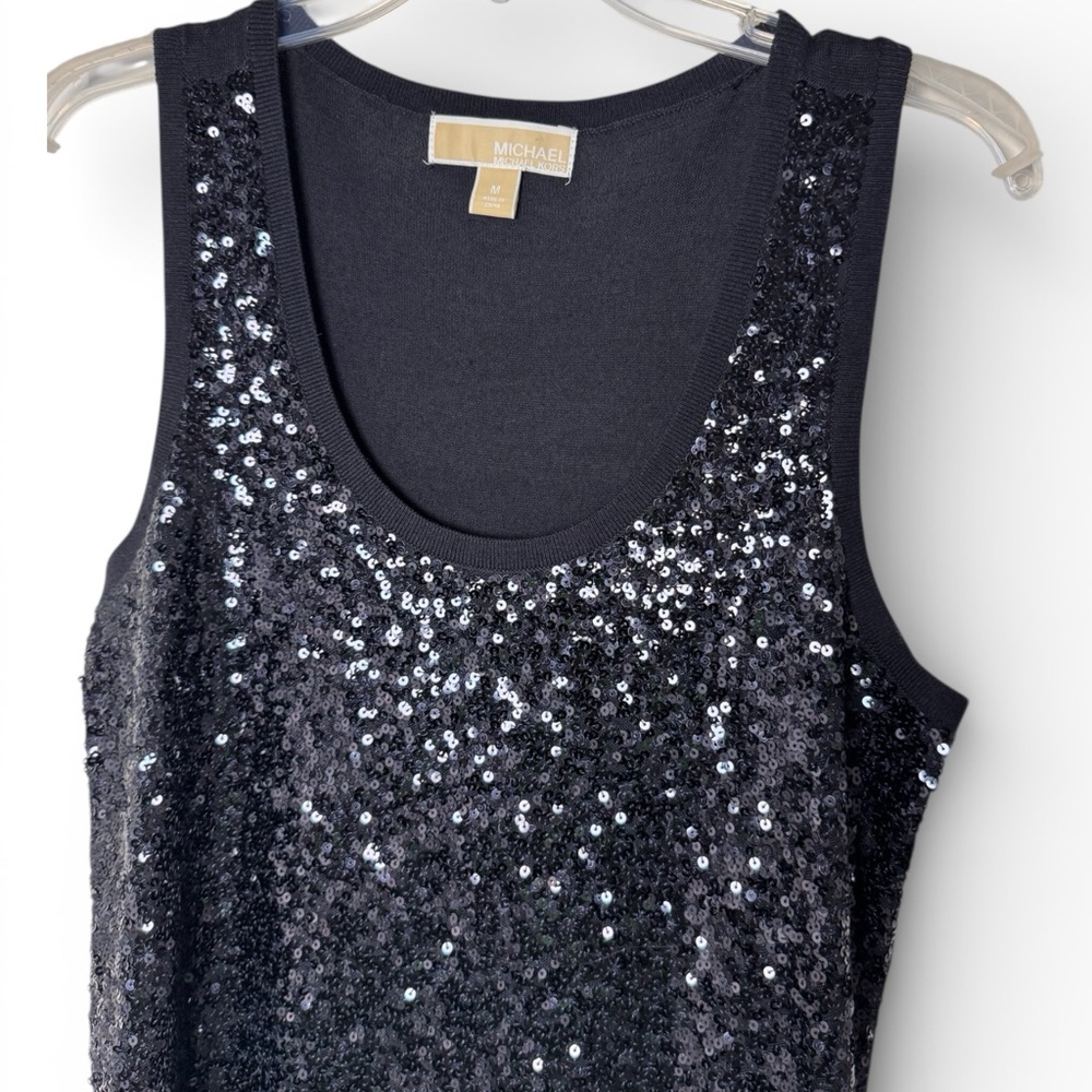 Michael Kors Black Sequin Tank Top Women’s M Summer Date Night - Picture 7 of 14